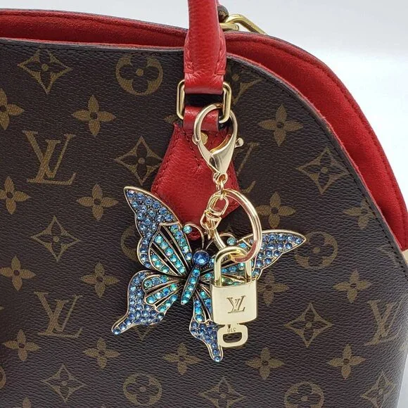 Authentic Louis Vuitton Lock & Key with unbranded Butterfly Bagcharm, Keycharm - Picture 3 of 10